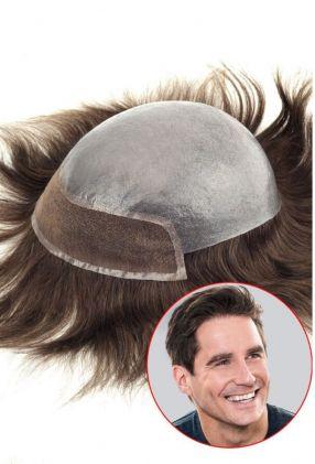 Combo-C | Haarsystem Maßanfertigung für Männer. Skin Basis mit French Lace Front