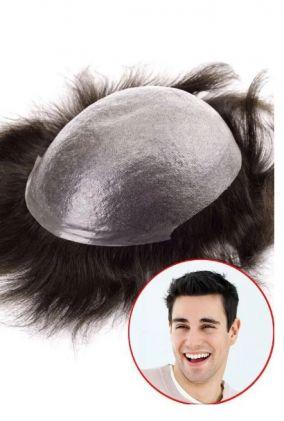 Natürlich wirkendes Echthaartoupet mit super dünner Folie