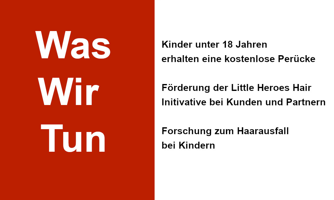 was wir tun - kostenlose Perücken für Kinder